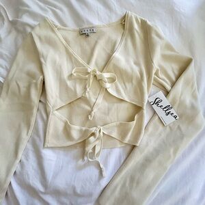 Long Sleeve Wrap Crop Top